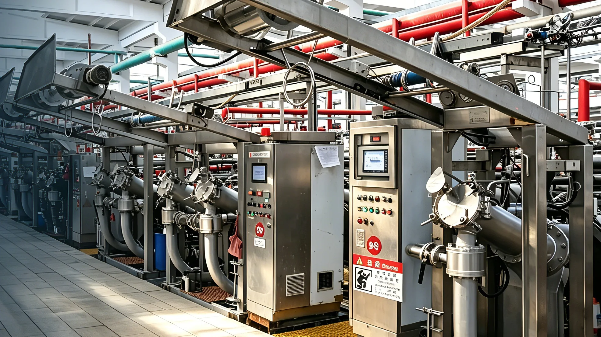Textile production equipment in a bright workshop